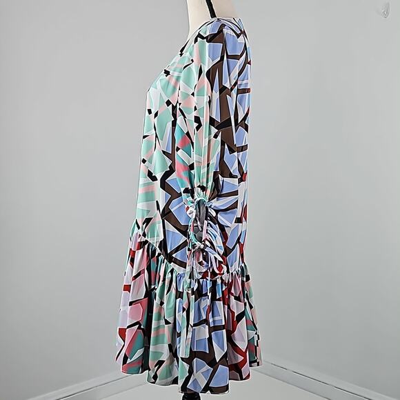 Anthropologie Chloe Oliver Pinnacle Print Multicolor Mini Dress Small - Picture 5 of 13